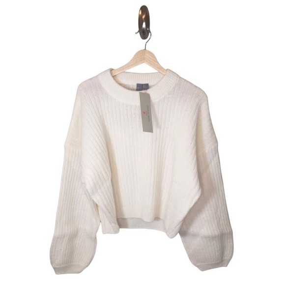 Sweaty Betty Sweaters - Sweaty Betty Hera Mohair Wool Open Back Cropped Sweater Ivory NWT Large